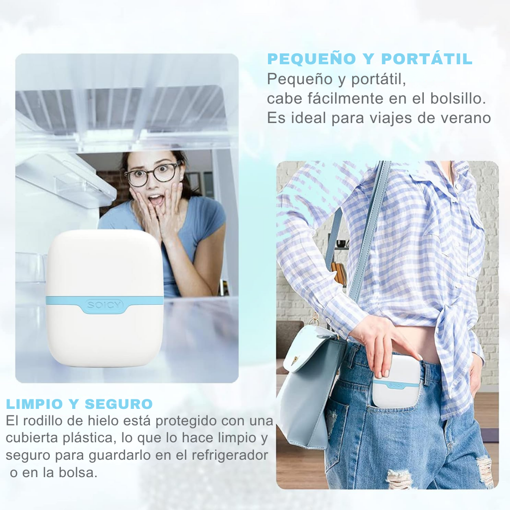 Ice Roller ™ Renueva, Refresca,Revive y Resplandece tu rostro en 5 minutos al día