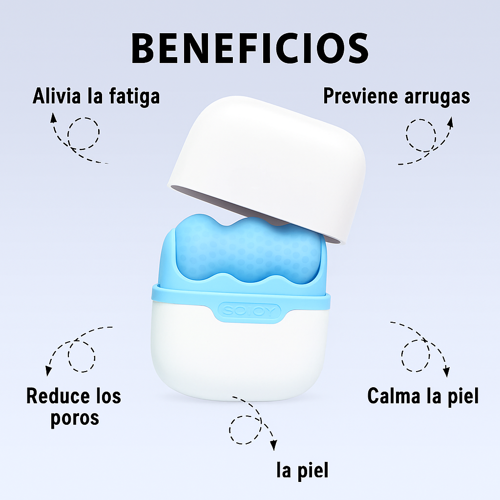Ice Roller ™ Renueva, Refresca,Revive y Resplandece tu rostro en 5 minutos al día