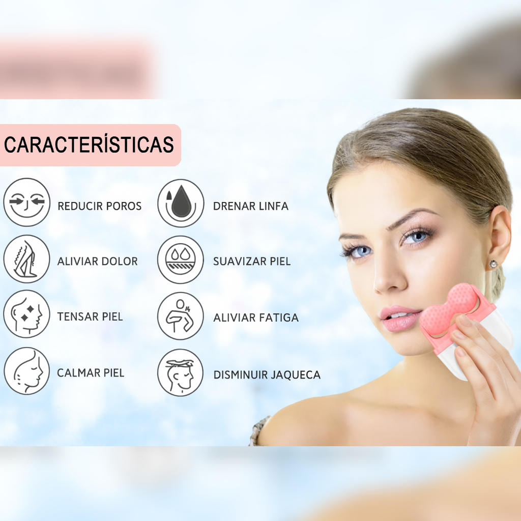 Ice Roller ™ Renueva, Refresca,Revive y Resplandece tu rostro en 5 minutos al día