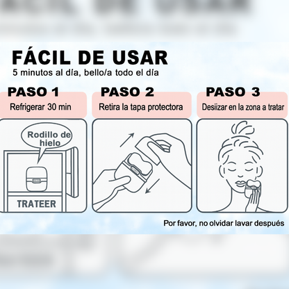 Ice Roller ™ Renueva, Refresca,Revive y Resplandece tu rostro en 5 minutos al día