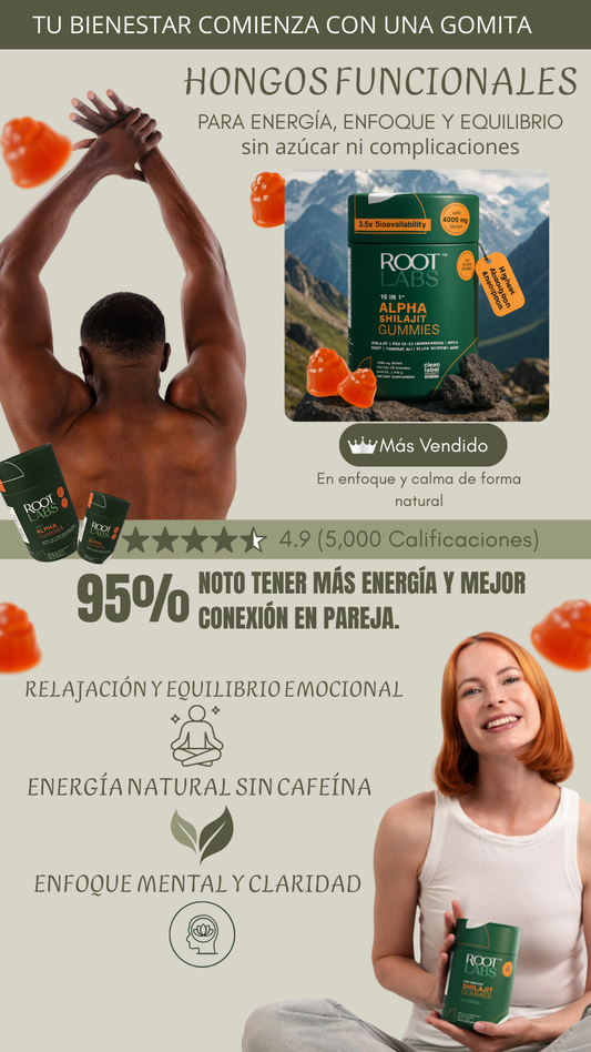 Gomitas de shilajit Root labs-Activa tu energía, mejora tu conexión